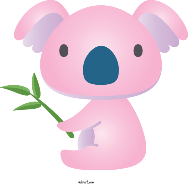 Free Hamster Koala Cartoon Pink For Baby Animal Clipart Transparent Background