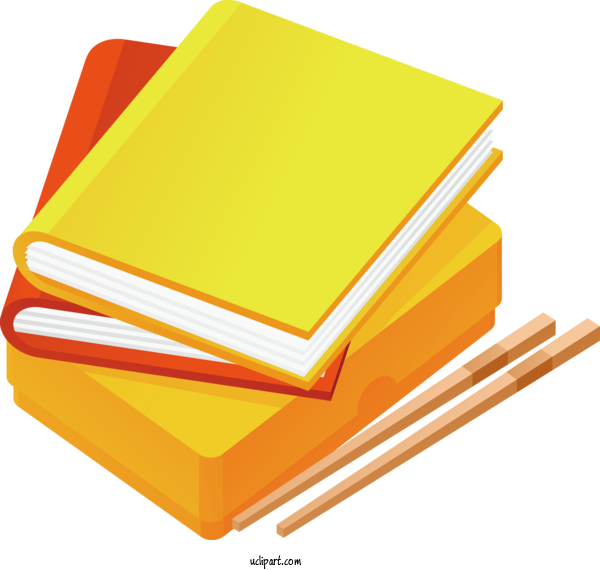 Free School Yellow Orange Rectangle For Book Clipart Transparent Background