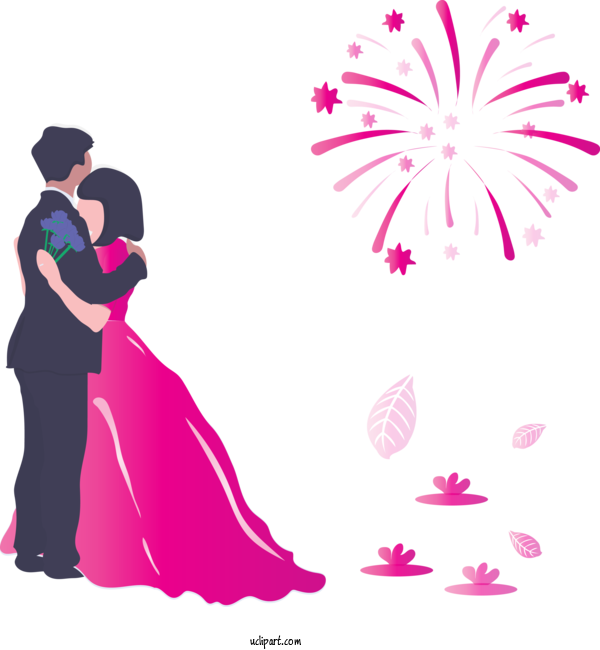 Free Occasions Pink Magenta Silhouette For Wedding Clipart Transparent Background
