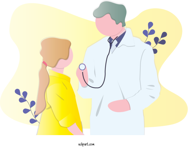 Free Occupations Cartoon Yellow Conversation For Doctor Clipart Transparent Background