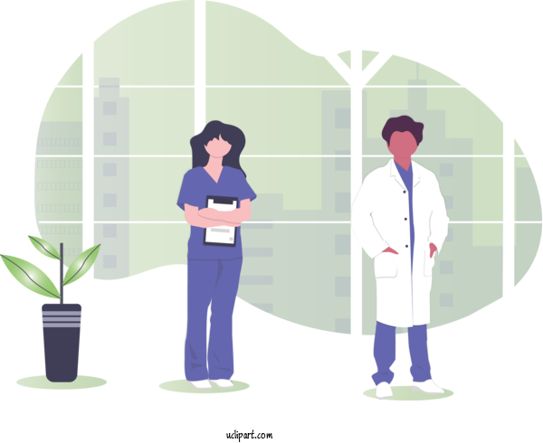 Free Occupations Cartoon Uniform Plant For Doctor Clipart Transparent Background