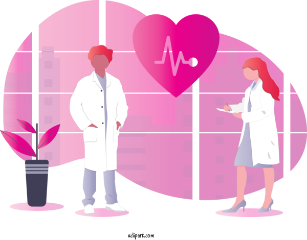 Free Occupations Pink Magenta Heart For Doctor Clipart Transparent Background