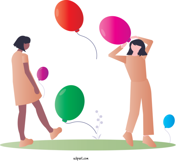 Free People Balloon Interaction Fun For Girl Clipart Transparent Background