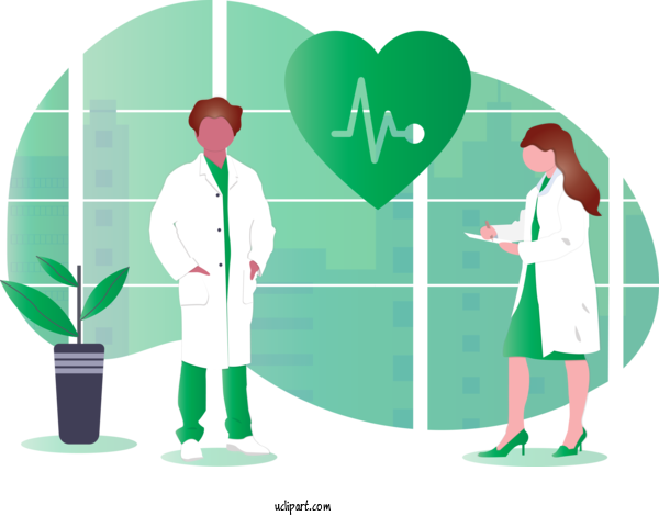 Free Occupations Green Plant Gesture For Doctor Clipart Transparent Background