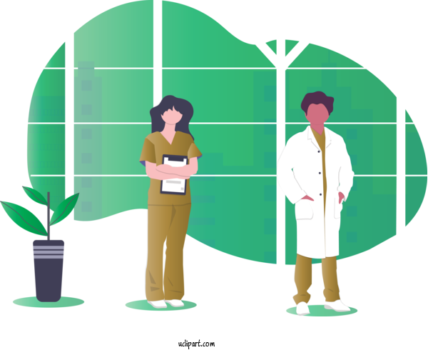Free Occupations Green Cartoon For Doctor Clipart Transparent Background