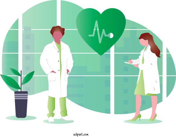Free Occupations Green Plant Gesture For Doctor Clipart Transparent Background