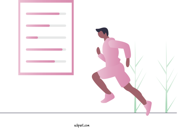 Free People Pink Running Standing For Men Clipart Transparent Background