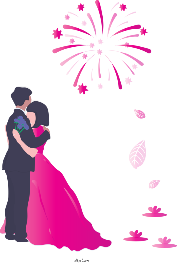 Free Occasions Pink Magenta Interaction For Wedding Clipart Transparent Background