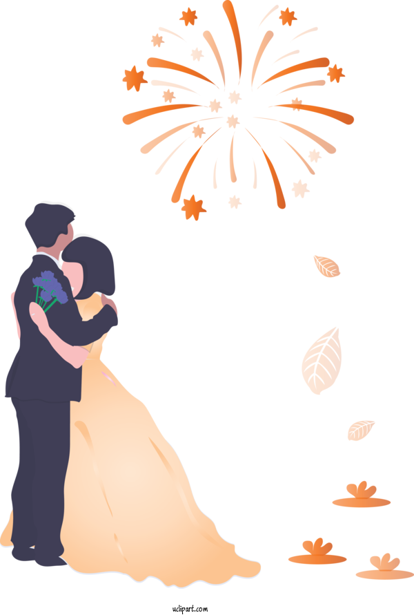 Free Occasions People In Nature Orange Interaction For Wedding Clipart Transparent Background
