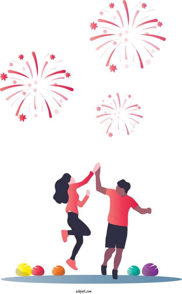 Free Holidays Recreation Fireworks Happy For New Year Clipart Transparent Background