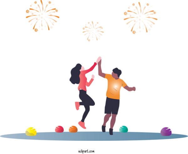 Free Holidays Playing Sports Recreation Balance For New Year Clipart Transparent Background