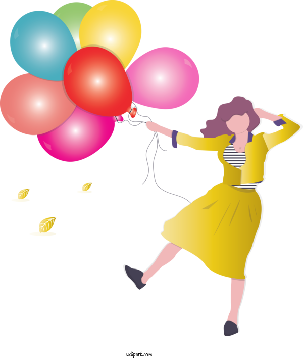 Free People Balloon Party Supply Happy For Girl Clipart Transparent Background