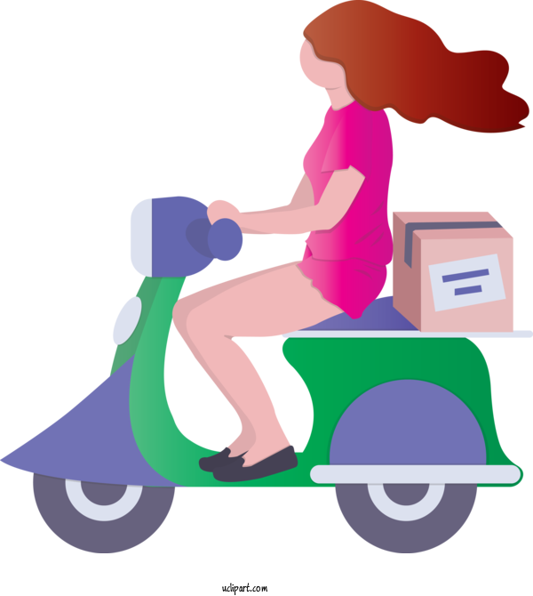 Free Business Scooter Vehicle Riding Toy For Delivery Clipart Transparent Background