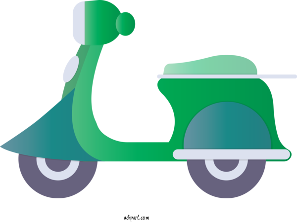 Free Transportation Green Transport Scooter For Motorcycle Clipart Transparent Background