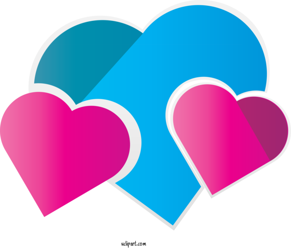Free Holidays Heart Pink Turquoise For Valentines Day Clipart Transparent Background