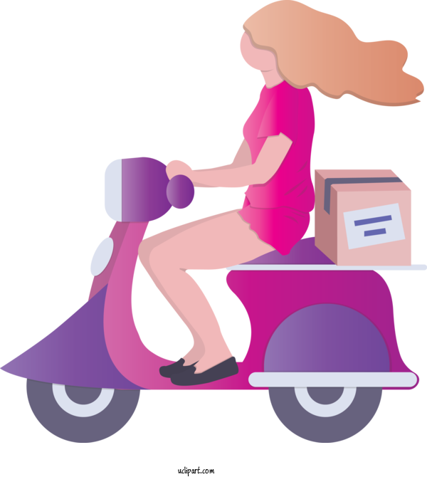 Free Business Scooter Vehicle Vespa For Delivery Clipart Transparent Background