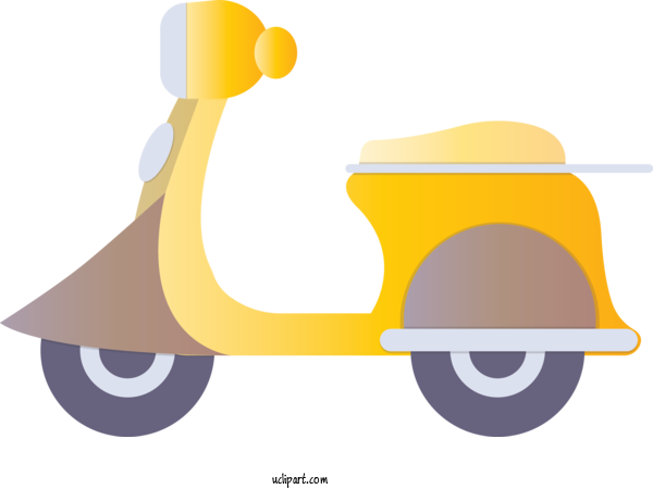 Free Transportation Transport Yellow Scooter For Motorcycle Clipart Transparent Background