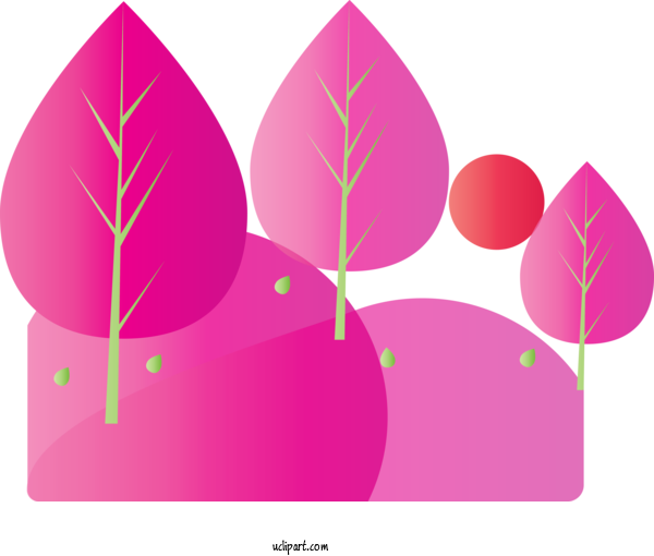 Free Nature Leaf Pink Plant For Tree Clipart Transparent Background