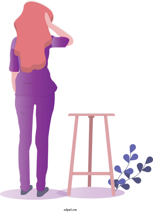 Free People Standing Violet Purple For Girl Clipart Transparent Background