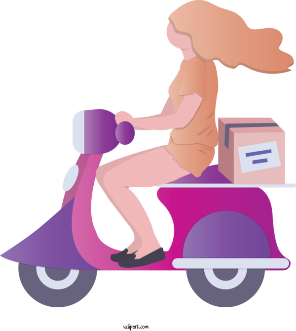 Free Business Scooter Vehicle Vespa For Delivery Clipart Transparent Background