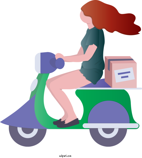 Free Business Scooter Vehicle Riding Toy For Delivery Clipart Transparent Background