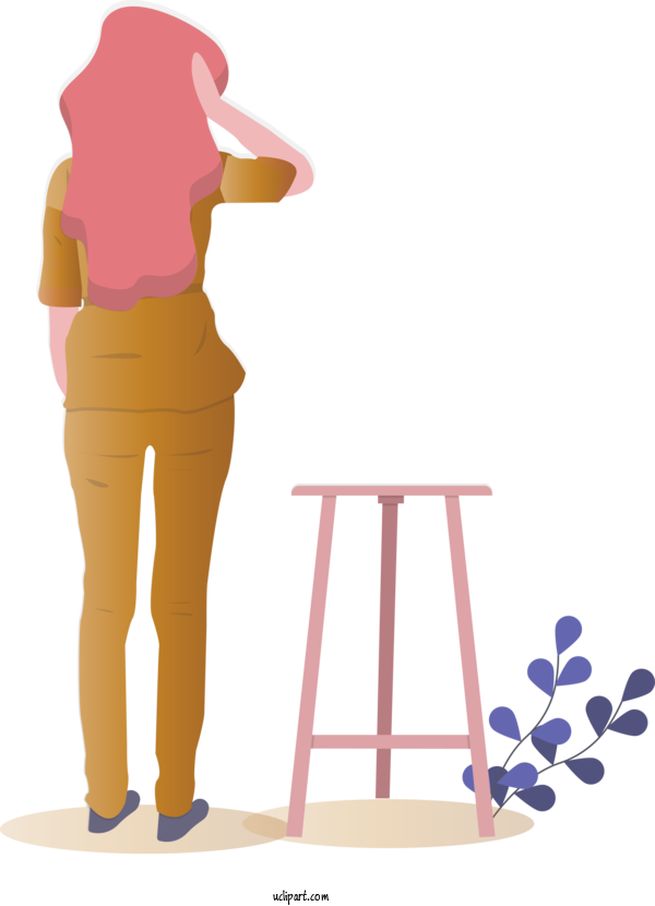 Free People Standing Cartoon Furniture For Girl Clipart Transparent Background