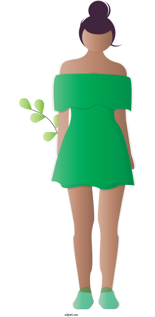 Free People Green Shoulder Clothing For Girl Clipart Transparent Background