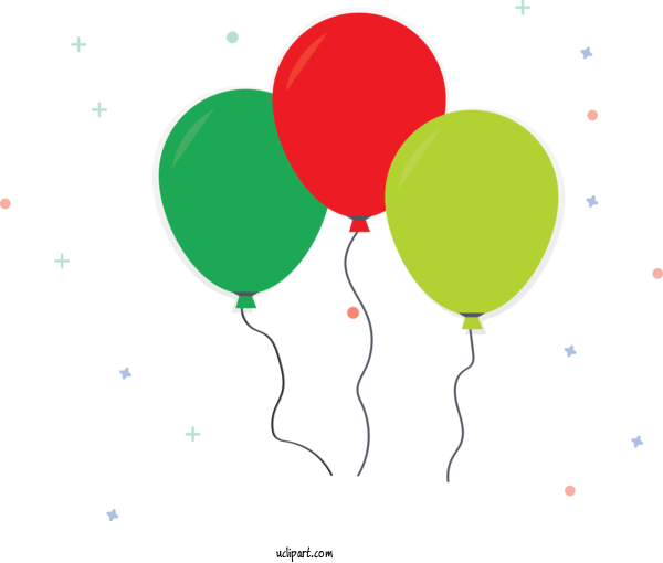 Free Occasions Balloon Green Party Supply For Birthday Clipart Transparent Background