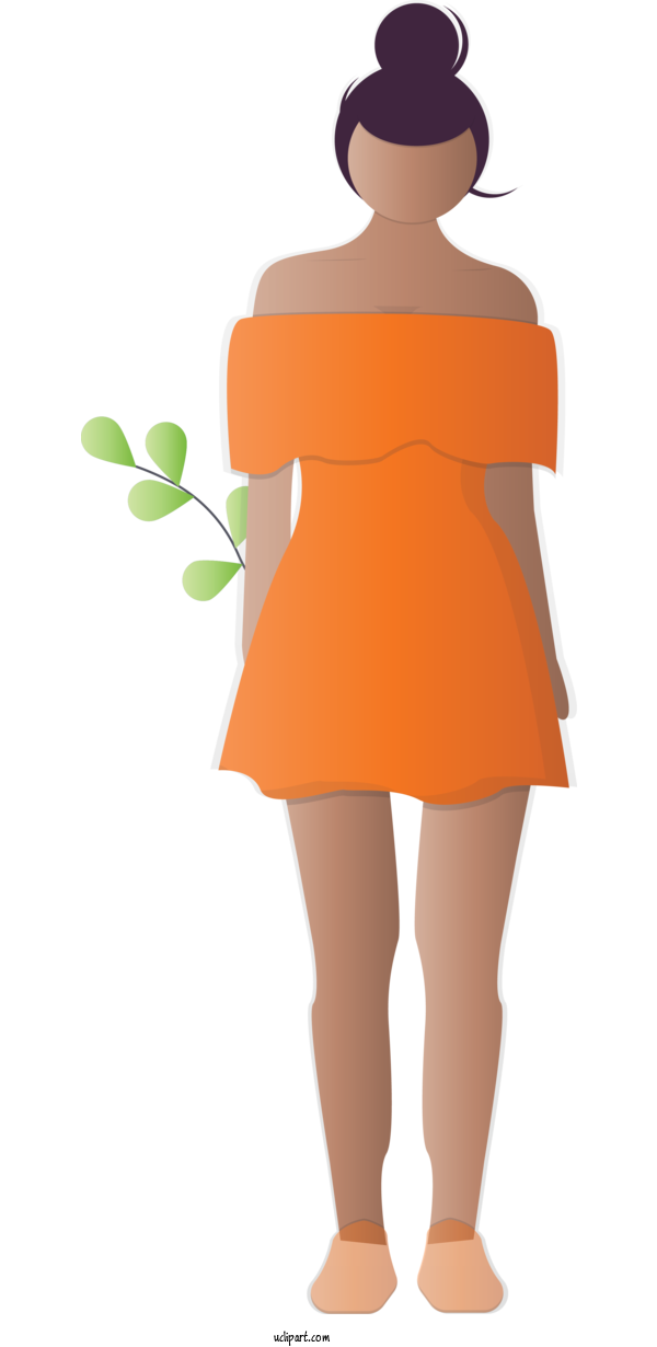 Free People Orange Clothing Shoulder For Girl Clipart Transparent Background