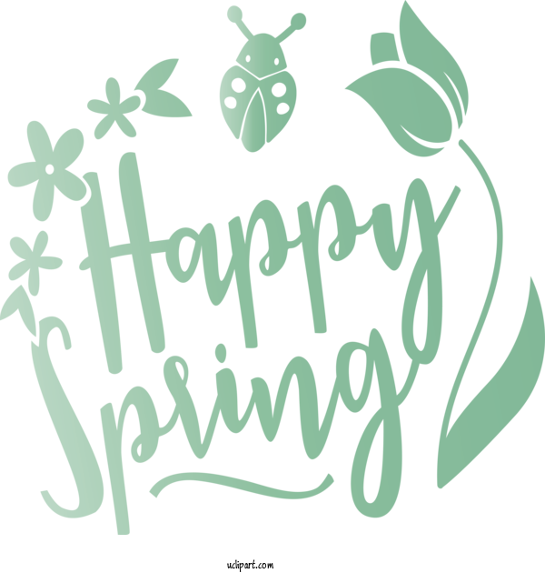 Free Nature Green Text Font For Spring Clipart Transparent Background