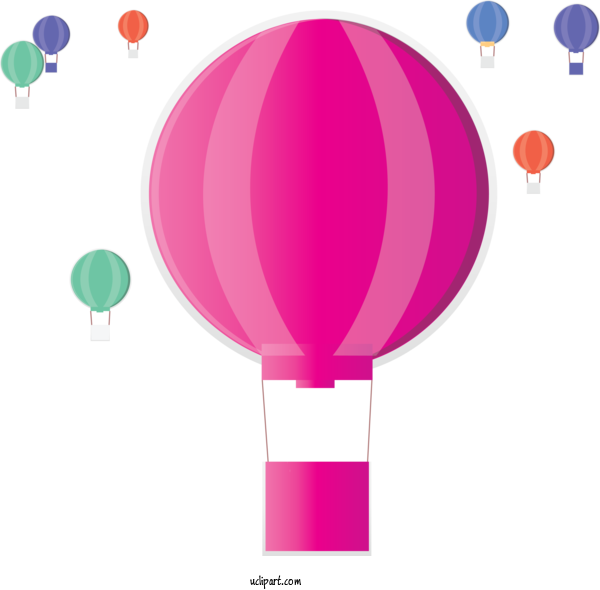 Free Transportation Hot Air Balloon Magenta Pink For Hot Air Balloon Clipart Transparent Background