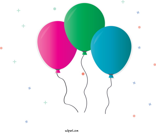 Free Occasions Balloon Party Supply Colorfulness For Birthday Clipart Transparent Background