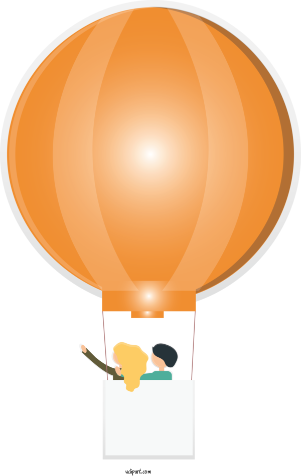 Free Transportation Orange Lighting Hot Air Balloon For Hot Air Balloon Clipart Transparent Background