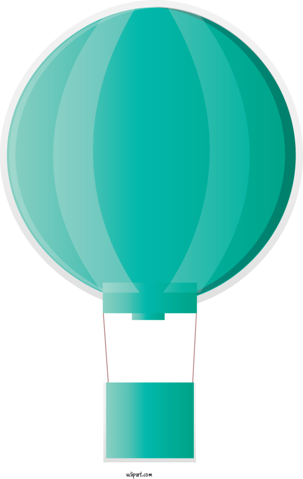 Free Transportation Green Turquoise Hot Air Balloon For Hot Air Balloon Clipart Transparent Background
