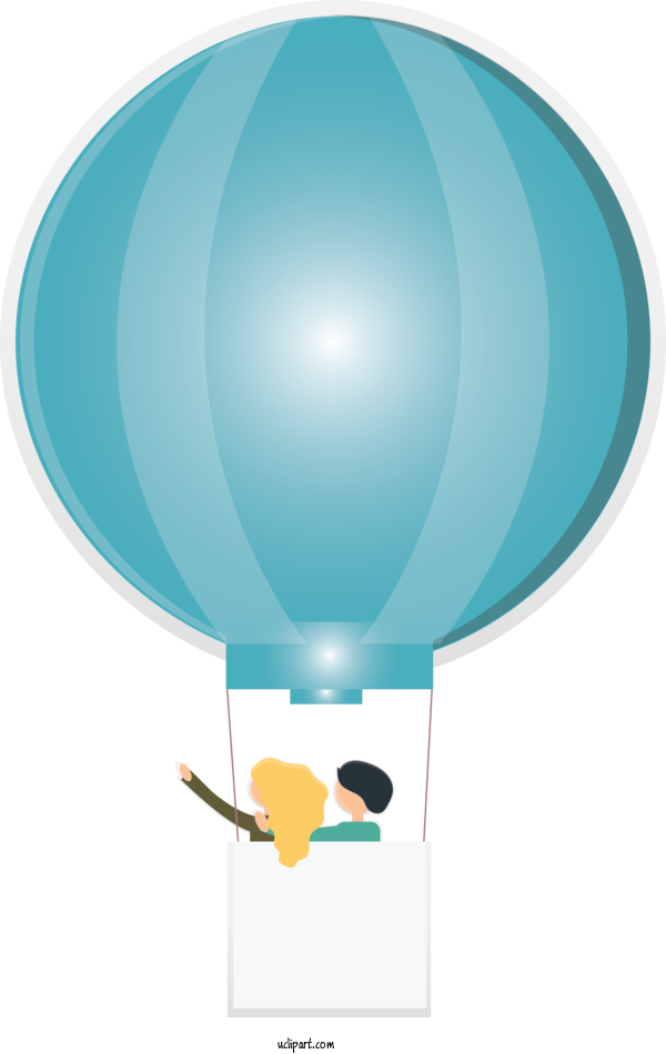 Free Transportation Turquoise Hot Air Balloon Aqua For Hot Air Balloon Clipart Transparent Background