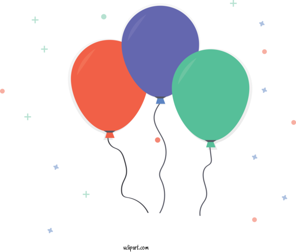 Free Occasions Balloon Party Supply Colorfulness For Birthday Clipart Transparent Background
