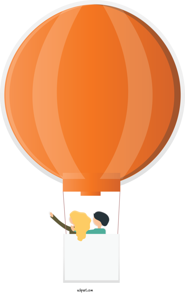 Free Transportation Orange Hot Air Balloon Vehicle For Hot Air Balloon Clipart Transparent Background