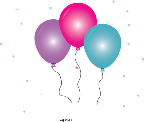 Free Occasions Balloon Party Supply For Birthday Clipart Transparent Background