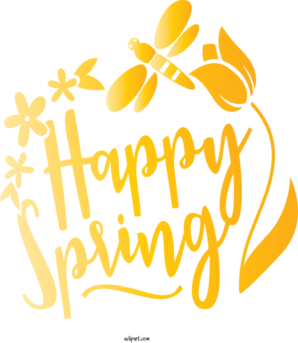 Free Nature Yellow Text Font For Spring Clipart Transparent Background