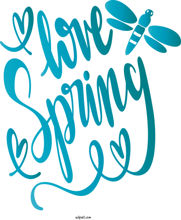Free Nature Font Text Turquoise For Spring Clipart Transparent Background