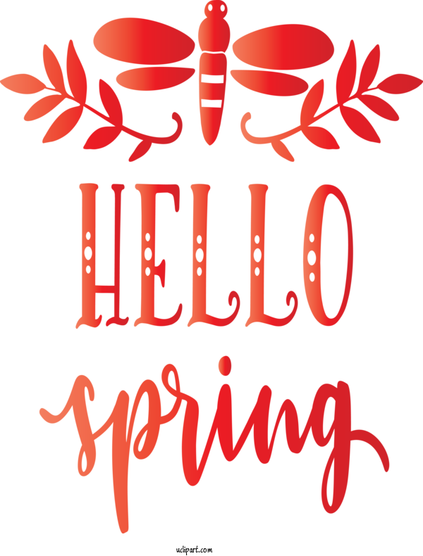 Free Nature Text Red Font For Spring Clipart Transparent Background