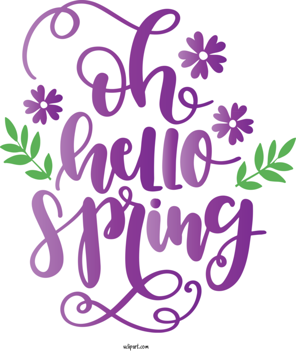 Free Nature Text Font Purple For Spring Clipart Transparent Background