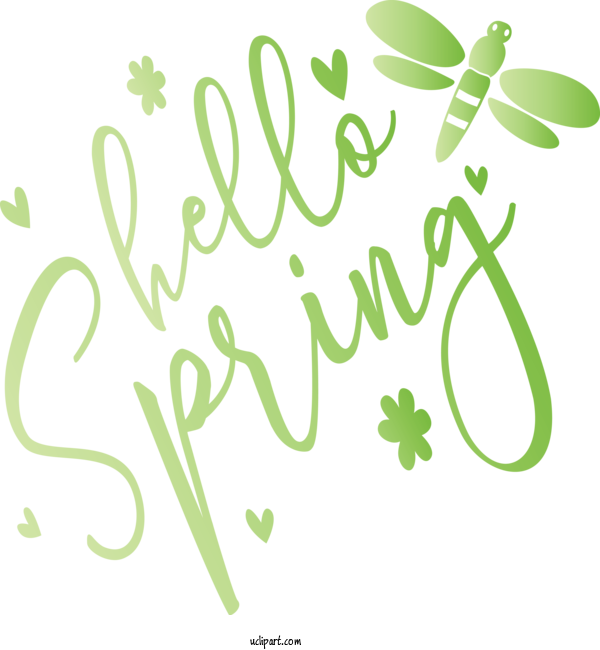 Free Nature Green Text Font For Spring Clipart Transparent Background