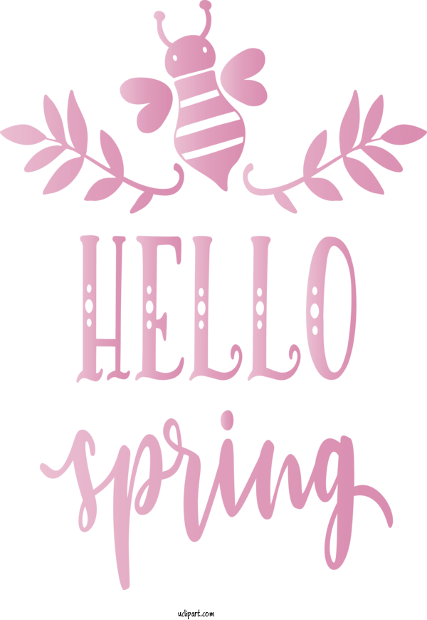 Free Nature Pink Text Font For Spring Clipart Transparent Background