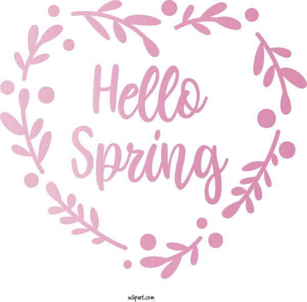Free Nature Text Pink Font For Spring Clipart Transparent Background