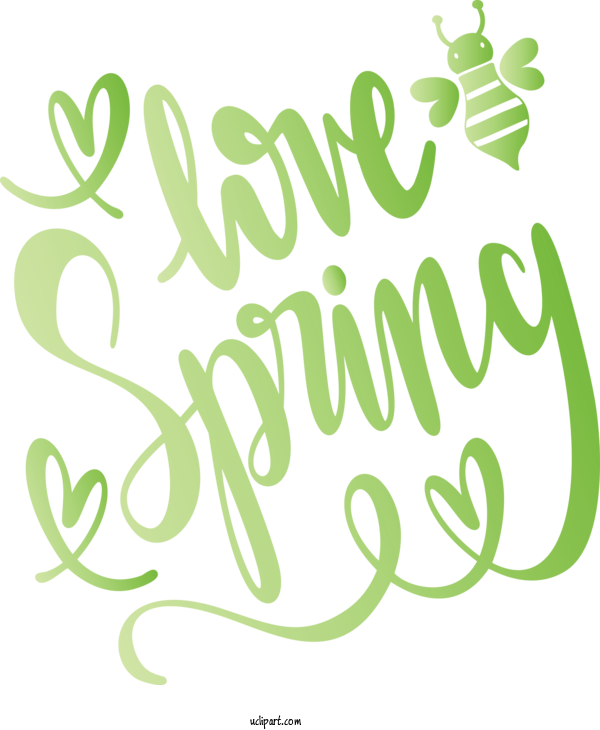 Free Nature Text Font Green For Spring Clipart Transparent Background