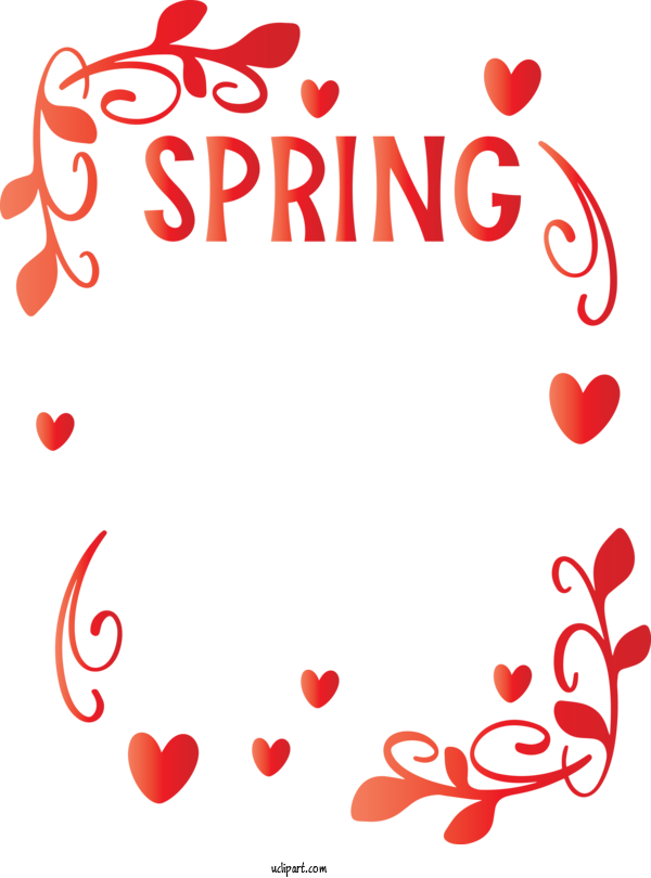 Free Nature Heart Text Red For Spring Clipart Transparent Background