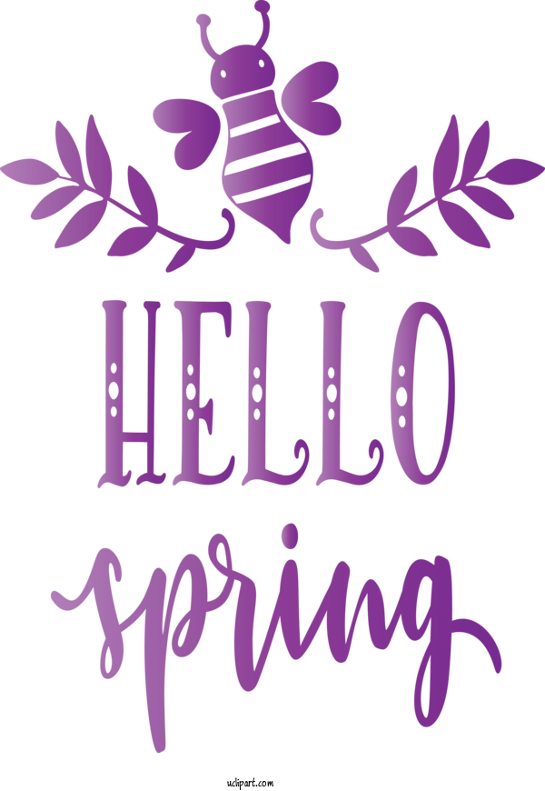 Free Nature Text Font Purple For Spring Clipart Transparent Background