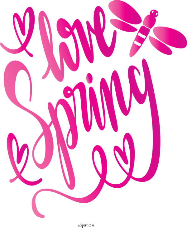 Free Nature Text Font Pink For Spring Clipart Transparent Background