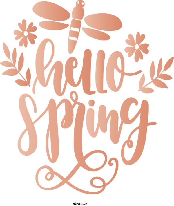 Free Nature Text Font Calligraphy For Spring Clipart Transparent Background